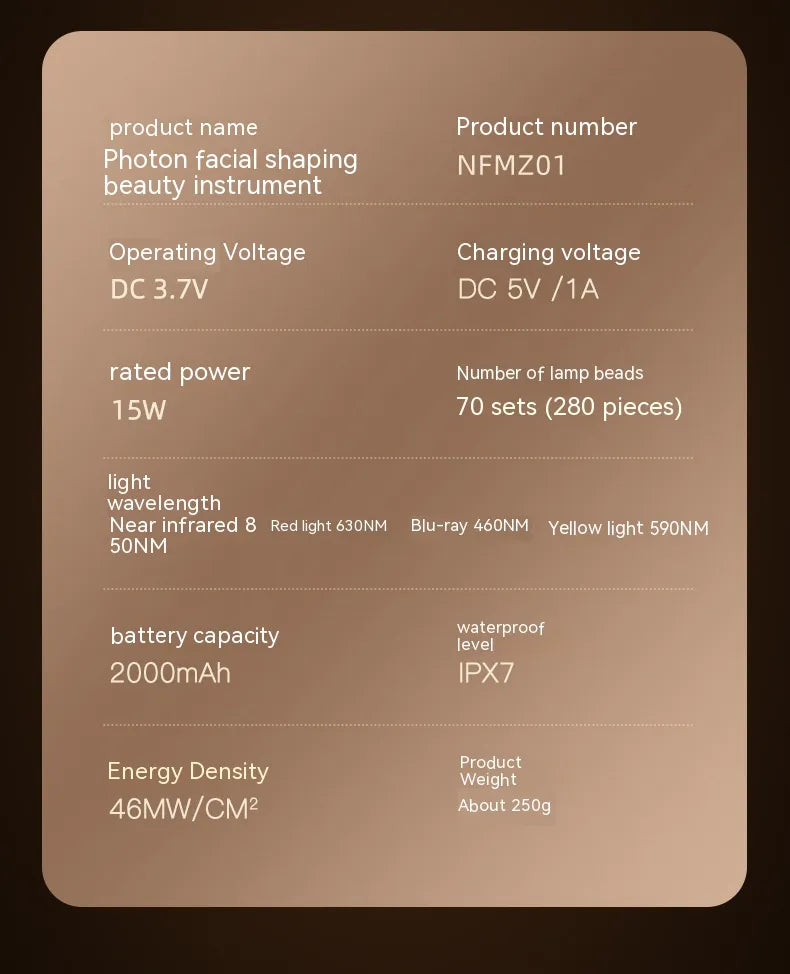 Infrared LED Phototherapy Face Mask