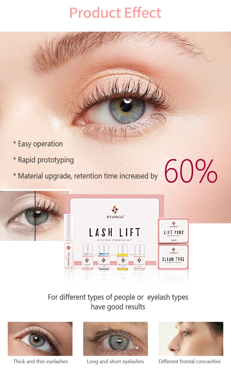 ICONSIGN Lash Lift Kit Lifiting Eyelash Enhancer. Curls last 6-8 weeks