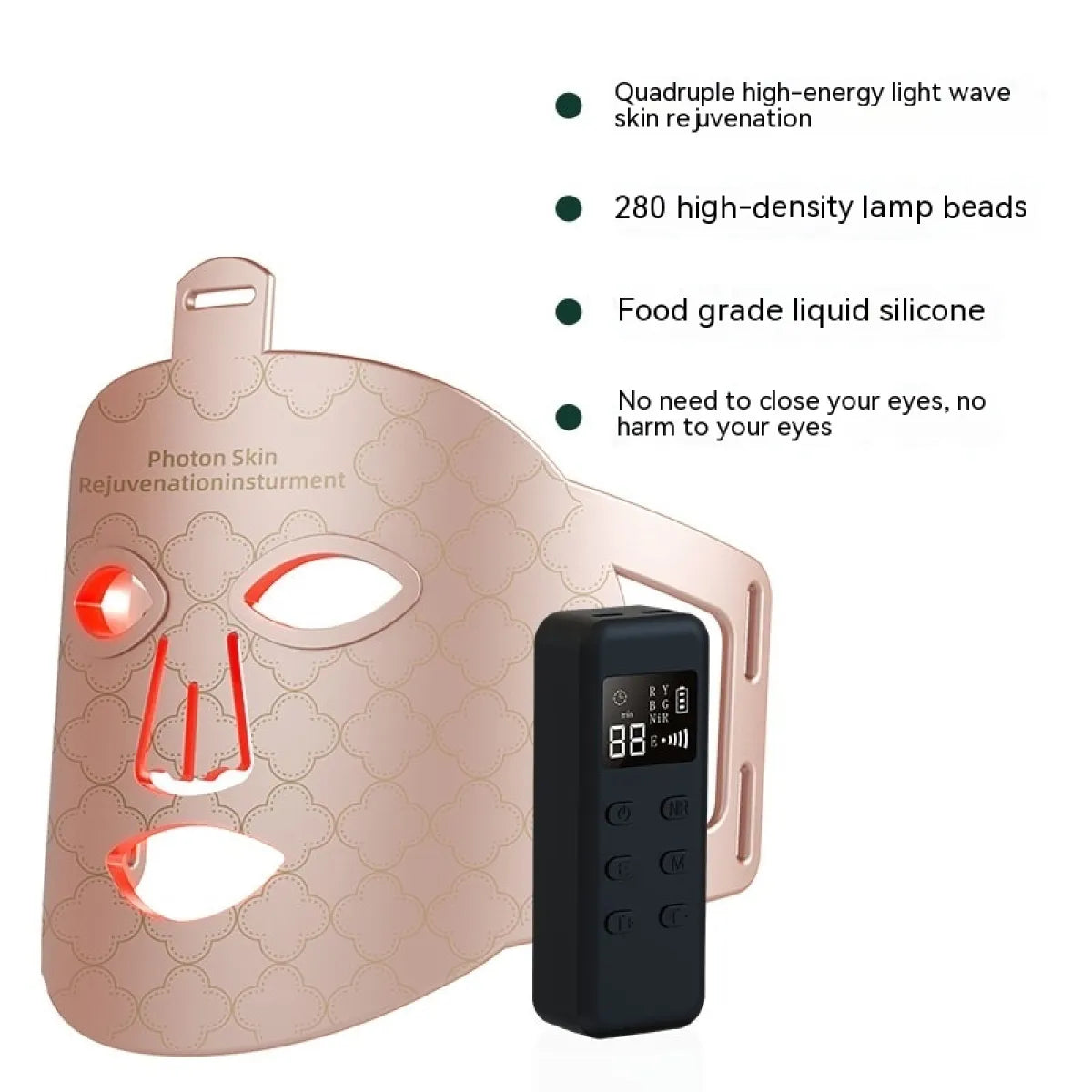 Infrared LED Phototherapy Face Mask